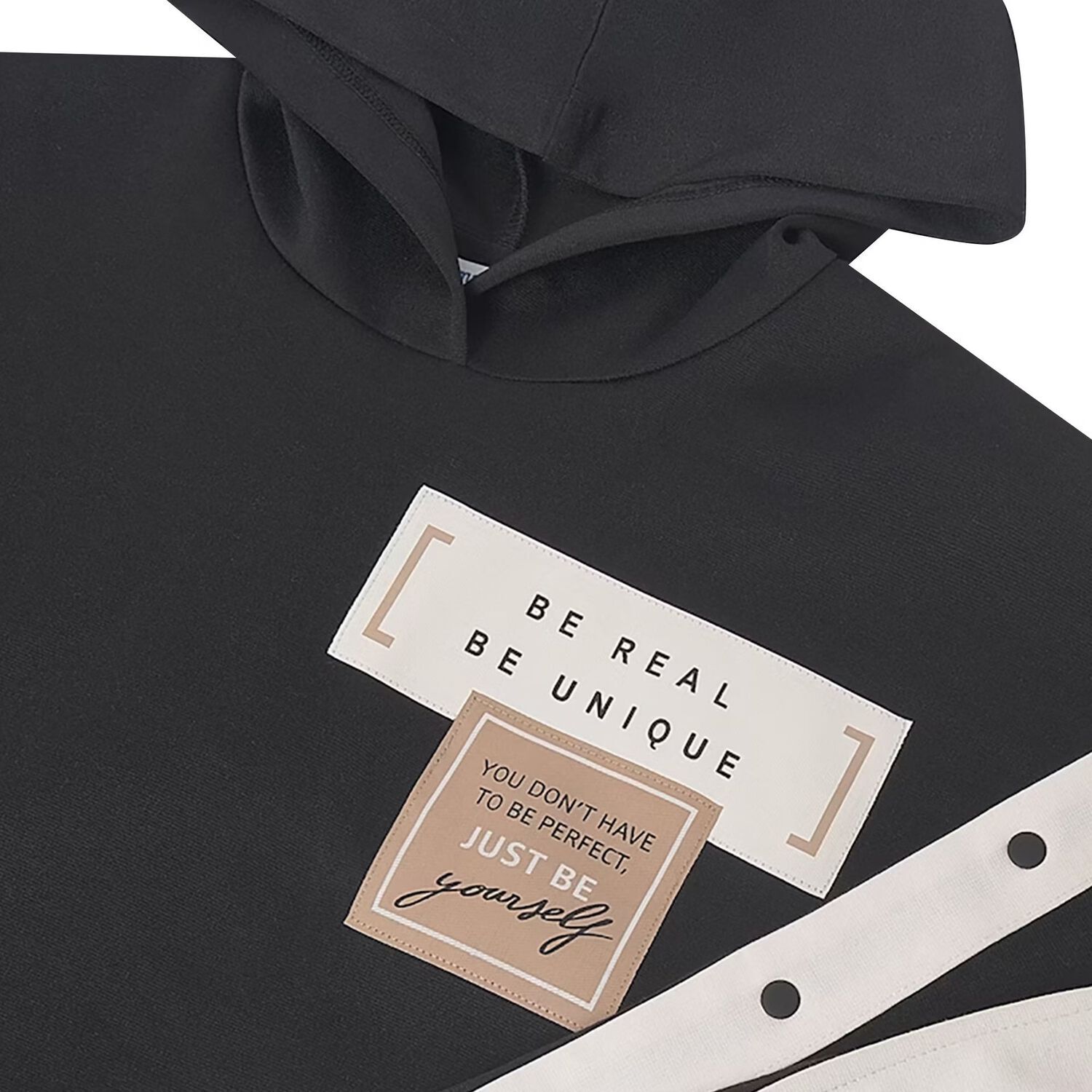 Girls Black Hooded Tracksuit, 1, hi-res