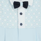 Baby Boys Blue & White Polo Romper, 1, hi-res