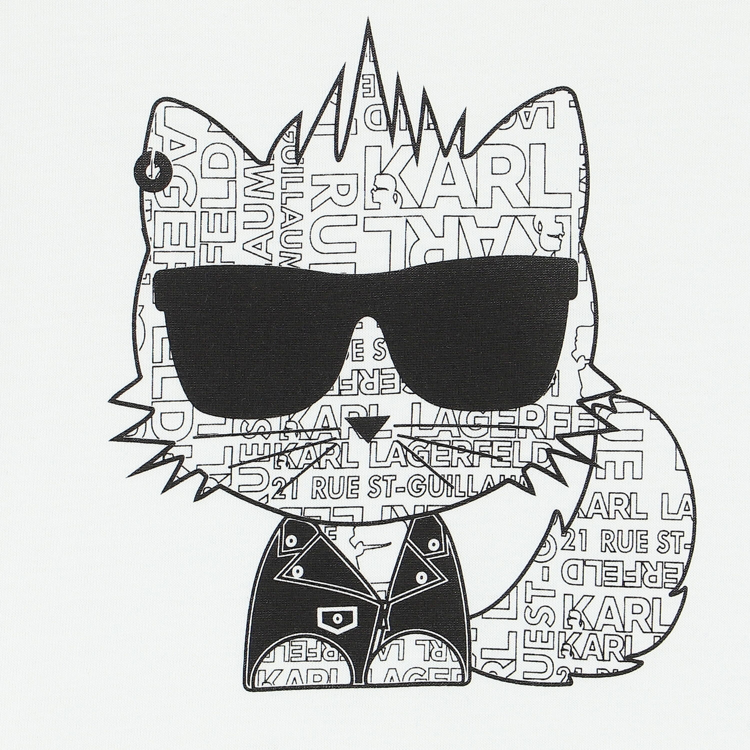 Boys White Cat Logo T-Shirt, 1, hi-res