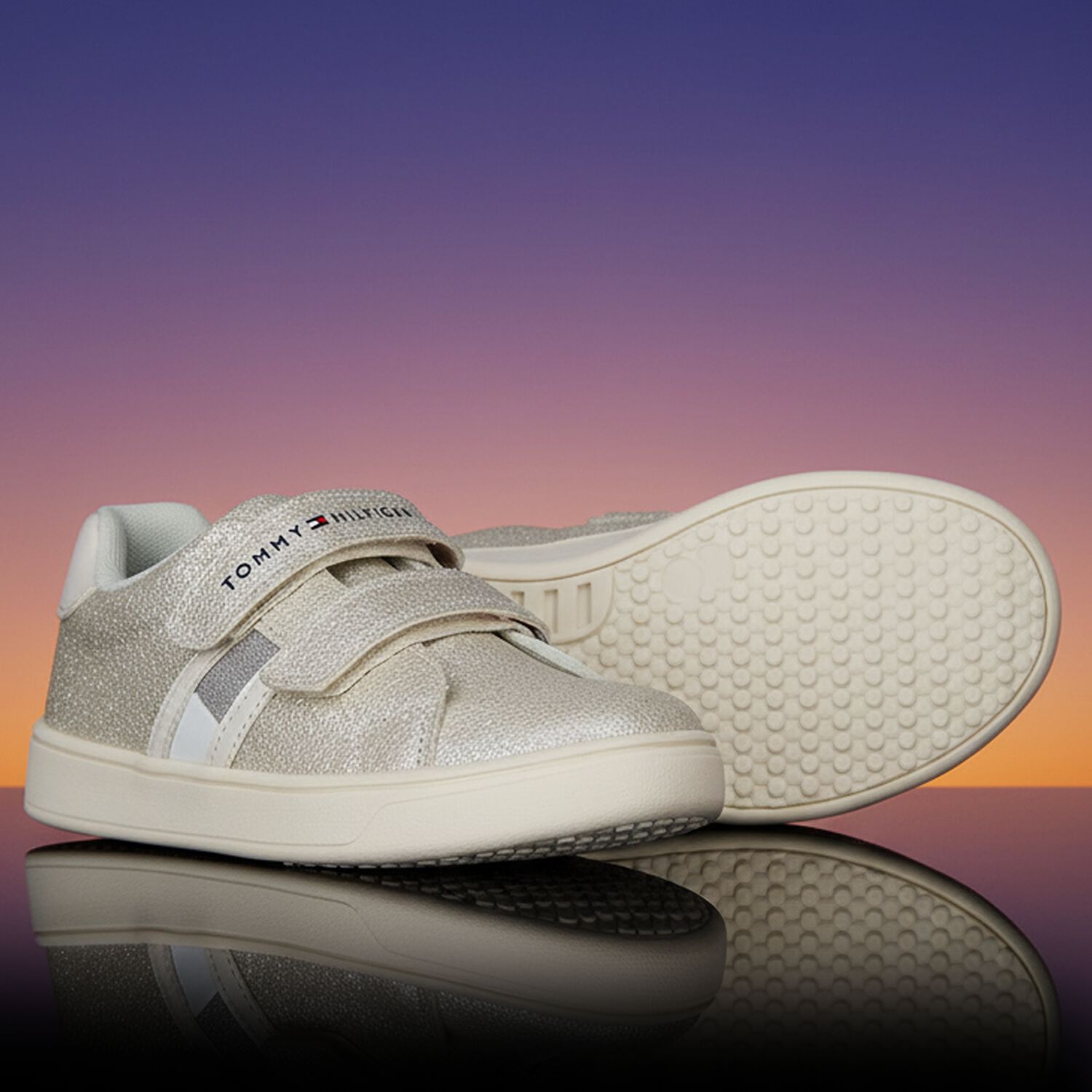 Girls Ivory Faux Leather Trainers, 1, hi-res