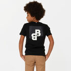 Boys Black Logo T-Shirt, 1, hi-res