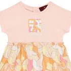 Younger Girls Pink & Orange Logo Dress, 1, hi-res