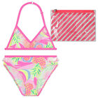 Girls Pink Pineapple Bikini, 1, hi-res