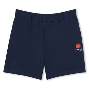 Girls Navy Blue Boke Flower Shorts