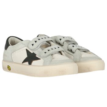 Ivory & Grey Logo Trainers