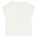 Girls White Sequin T-Shirt, 4, hi-res