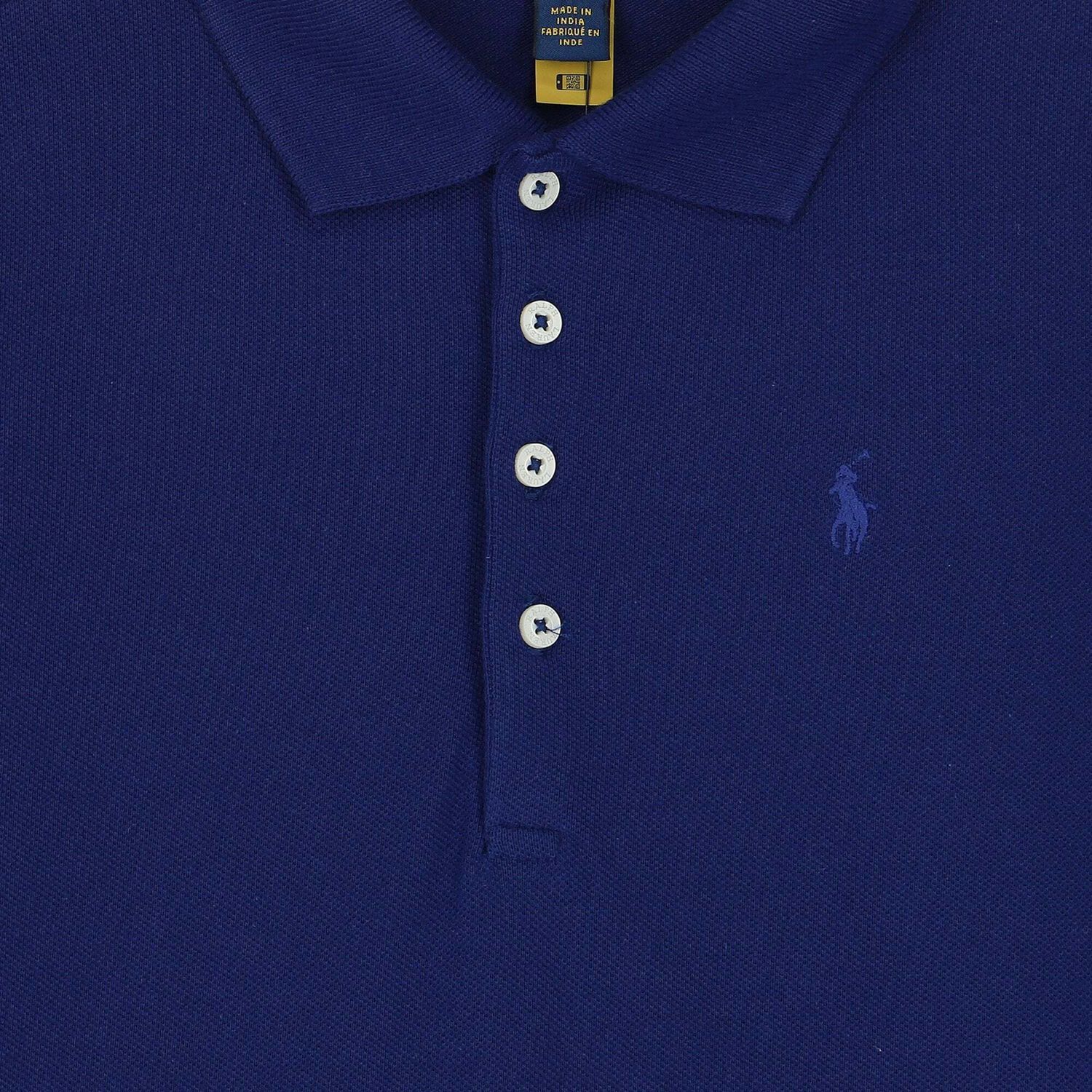 Girls Blue Logo Polo Dress , 1, hi-res