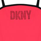 Girls Neon Pink Logo Swimsuit, 1, hi-res
