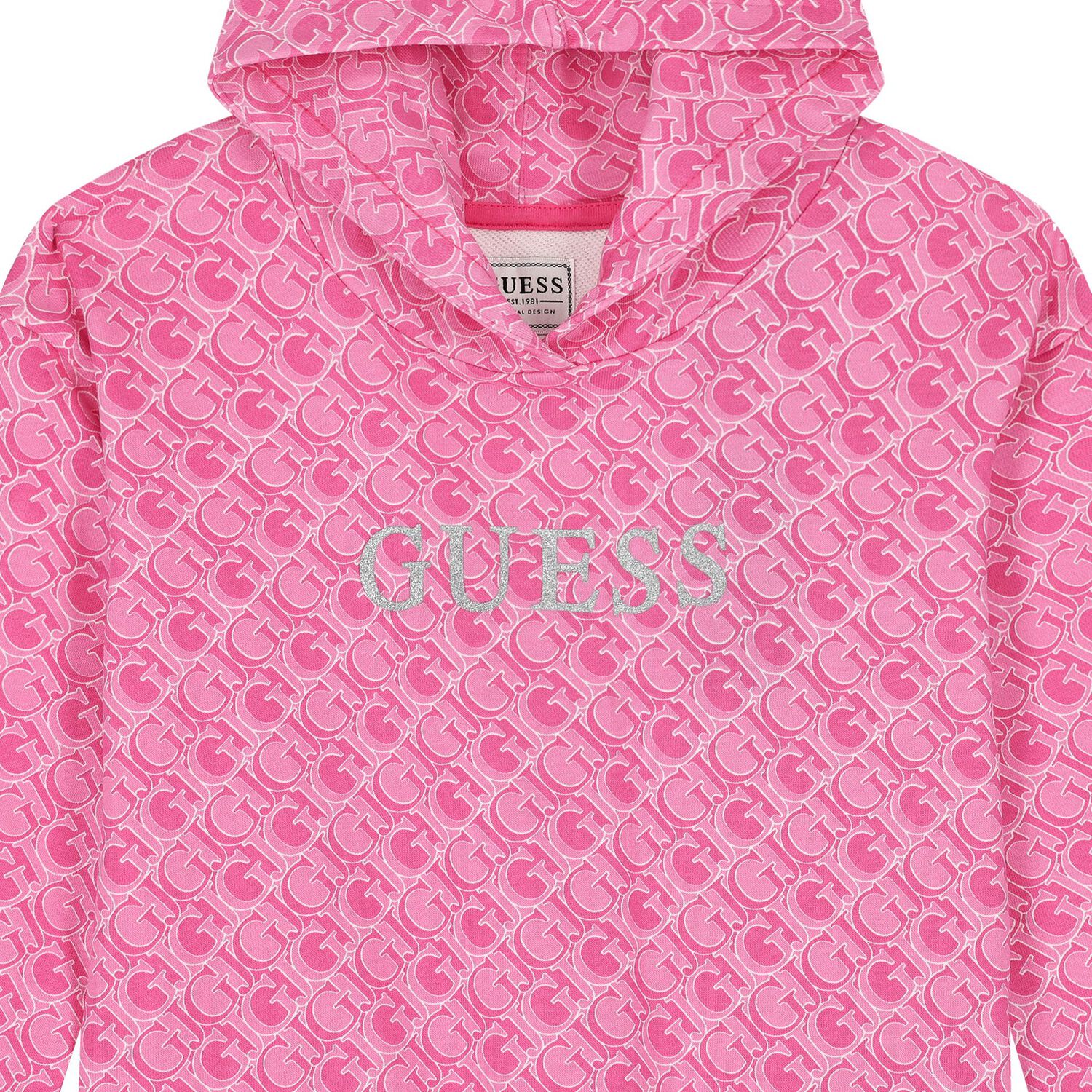 Girls Pink Logo Hooded Top, 1, hi-res image number null