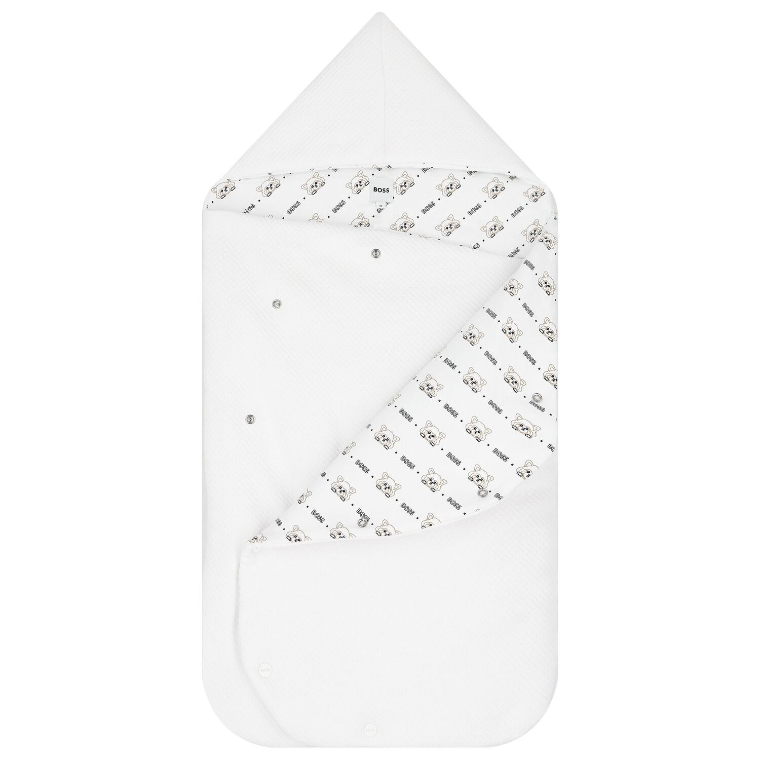 White Cotton Logo Baby Nest, 1, hi-res