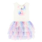 Girls White & Lilac Tulle Dress, 1, hi-res