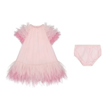 Baby Girls Pink Embellished Tulle Dress