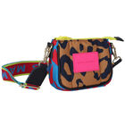 Girls Beige & Blue Leopard Print Shoulder Bag, 1, hi-res
