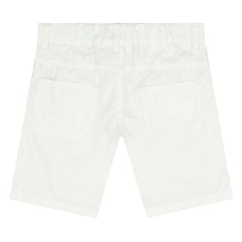 Younger Boys White Logo Shorts