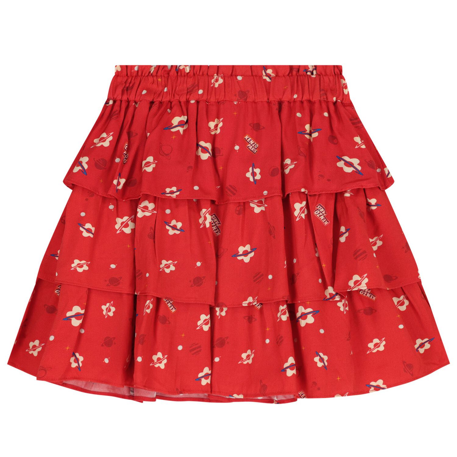 Girls Red Planet Boke Tiered Skirt, 1, hi-res