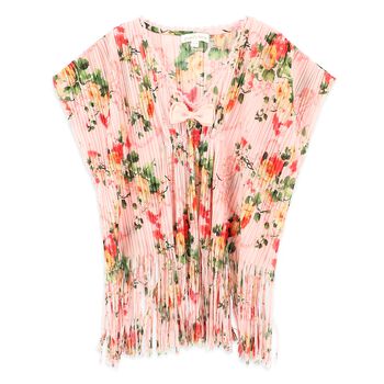 Girls Pink Pleated Kaftan