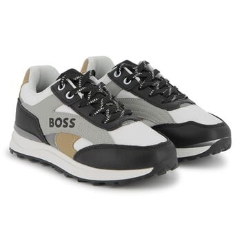 Boys Multi-Coloured Logo Trainers