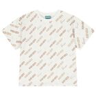Ivory & Beige Logo T-Shirt, 1, hi-res