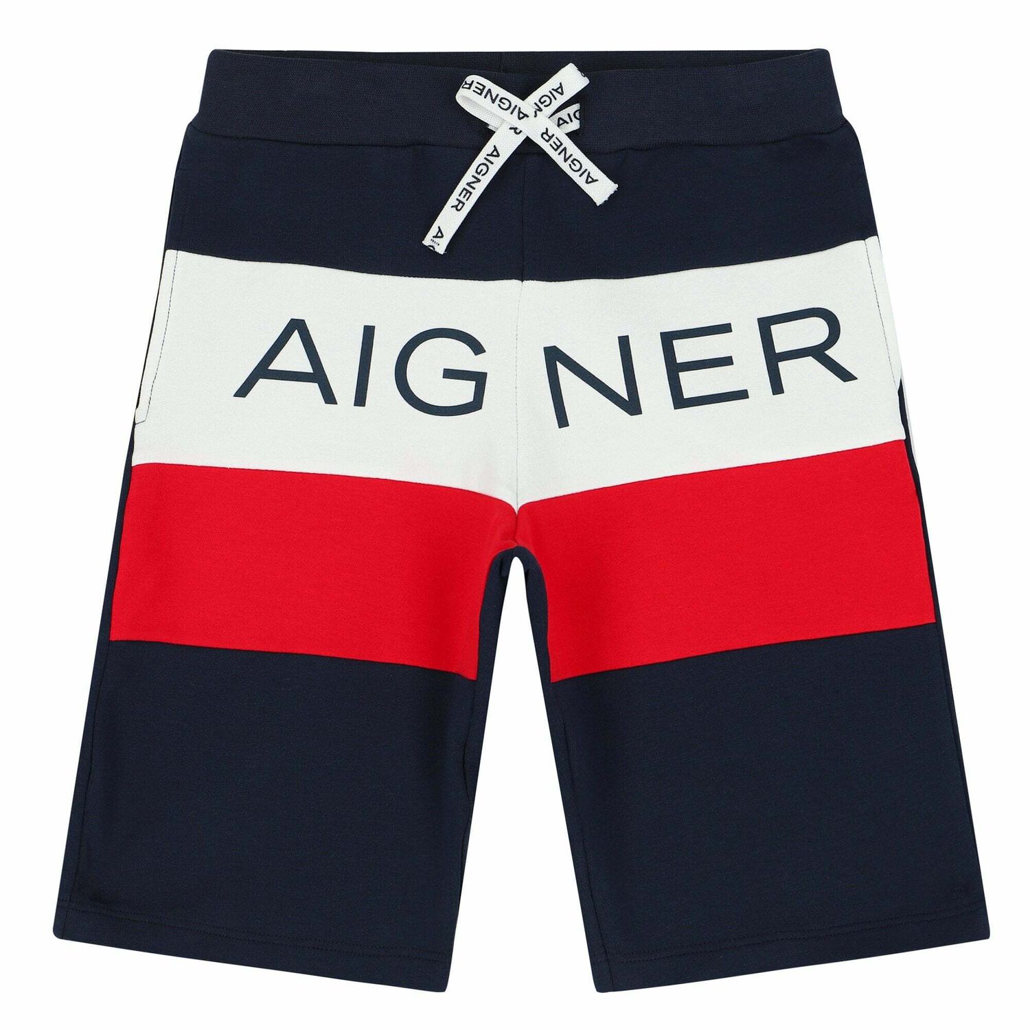 Boys Navy, White & Red Logo Shorts, 1, hi-res image number null