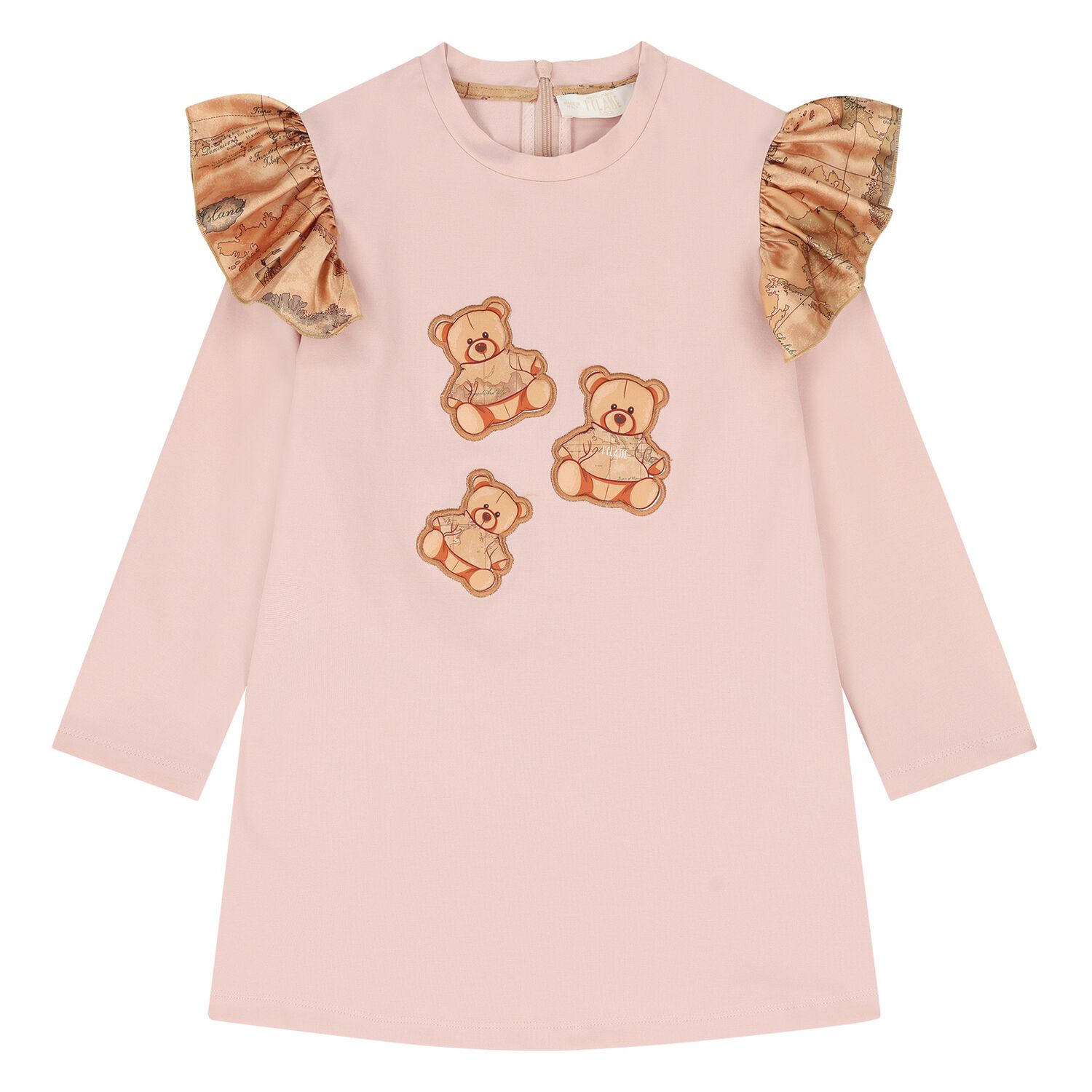 Younger Girls Pink Teddy Bear Dress, 2, hi-res
