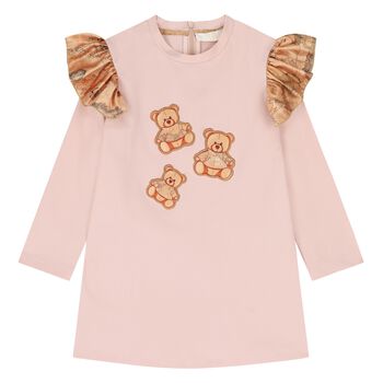 Younger Girls Pink Teddy Bear Dress
