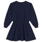 Girls Navy Blue Polo Bear Dress, 1, hi-res