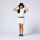 Girls White Logo Playsuit, 1, hi-res