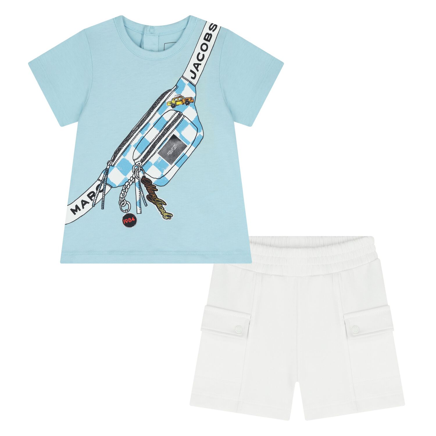 Younger Blue & White Bag Shorts Set, 2, hi-res