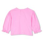 Younger Girls Pink Heart Long Sleeeve Top, 1, hi-res