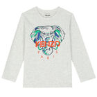 Boys Grey Elephant Logo T-Shirt, 1, hi-res