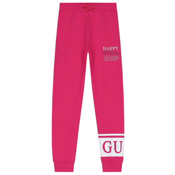 Girls Pink Logo Joggers