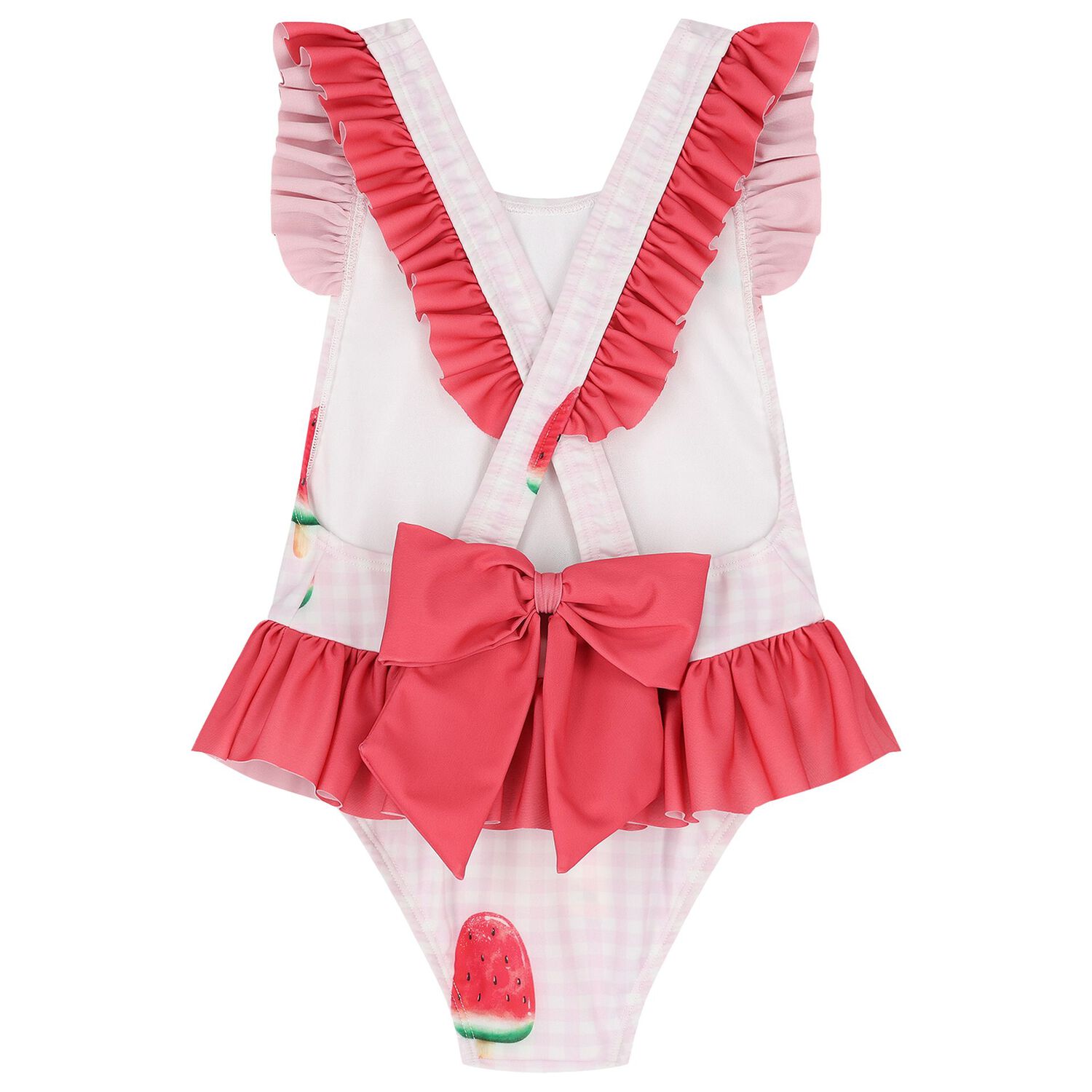 Girls Pink & Red Watermelon Swimsuit, 1, hi-res image number null
