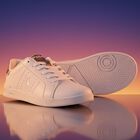 Girls White & Gold Logo Trainers, 1, hi-res