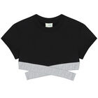 Girls Black & Grey Logo T-Shirt, 1, hi-res