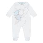 Baby Boys White & Blue Bunny Babygrow, 1, hi-res
