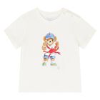 Baby Boys Ivory Cotton Polo Bear & Crab T-Shirt, 1, hi-res