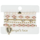 Girls Pink & Gold Beaded Bracelets (5 Pack), 1, hi-res