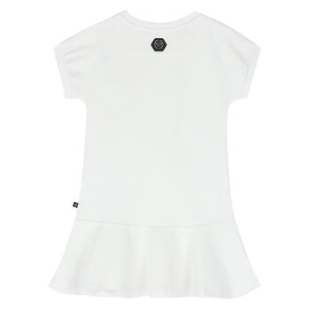 Girls White Diamond Dress