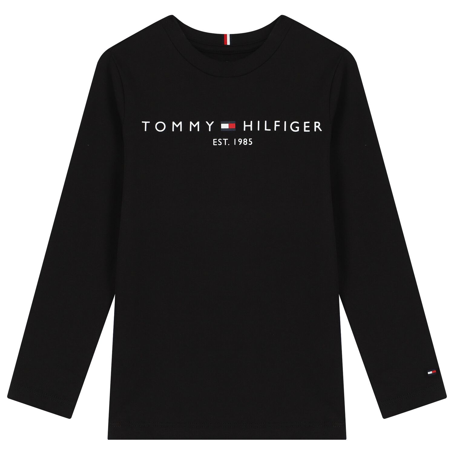 Black Logo Long Sleeve Top, 4, hi-res
