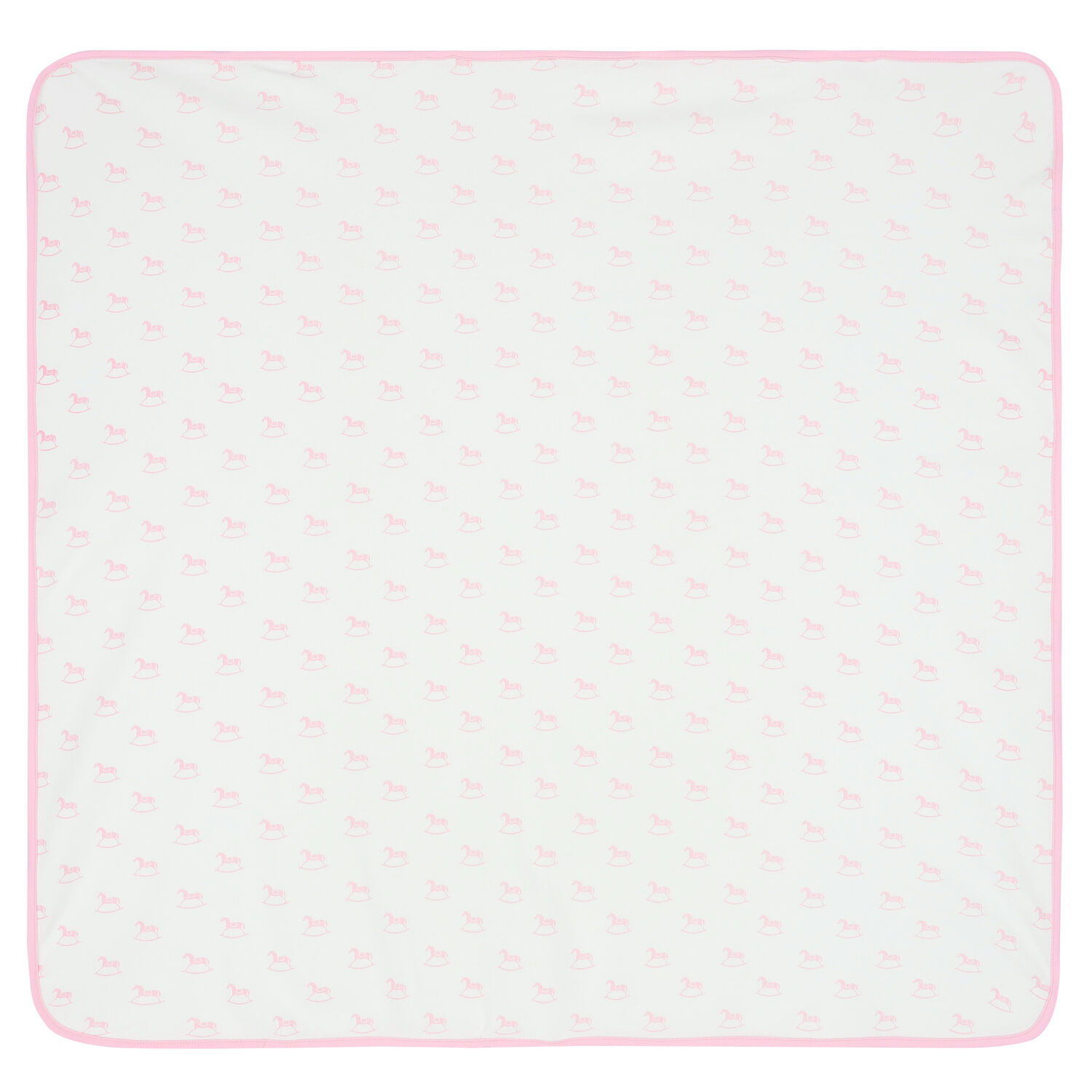 Baby Girls Ivory & Pink Horse Blanket, 2, hi-res