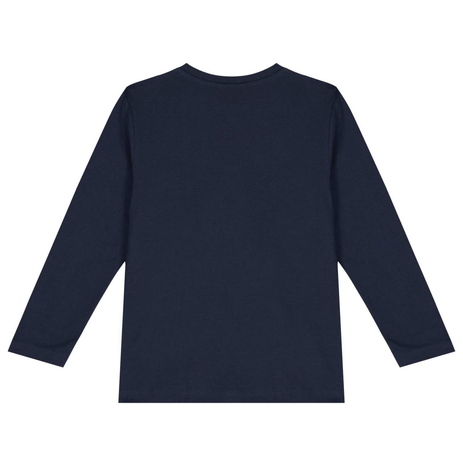 Boys Navy Blue Logo Long Sleeve Top, 3, hi-res