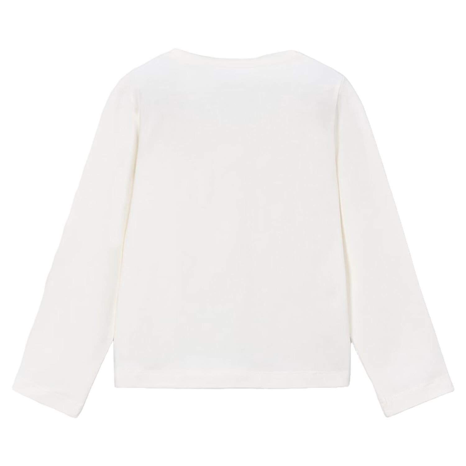 Girls Ivory Embroidered Floral Long Sleeve Top, 2, hi-res