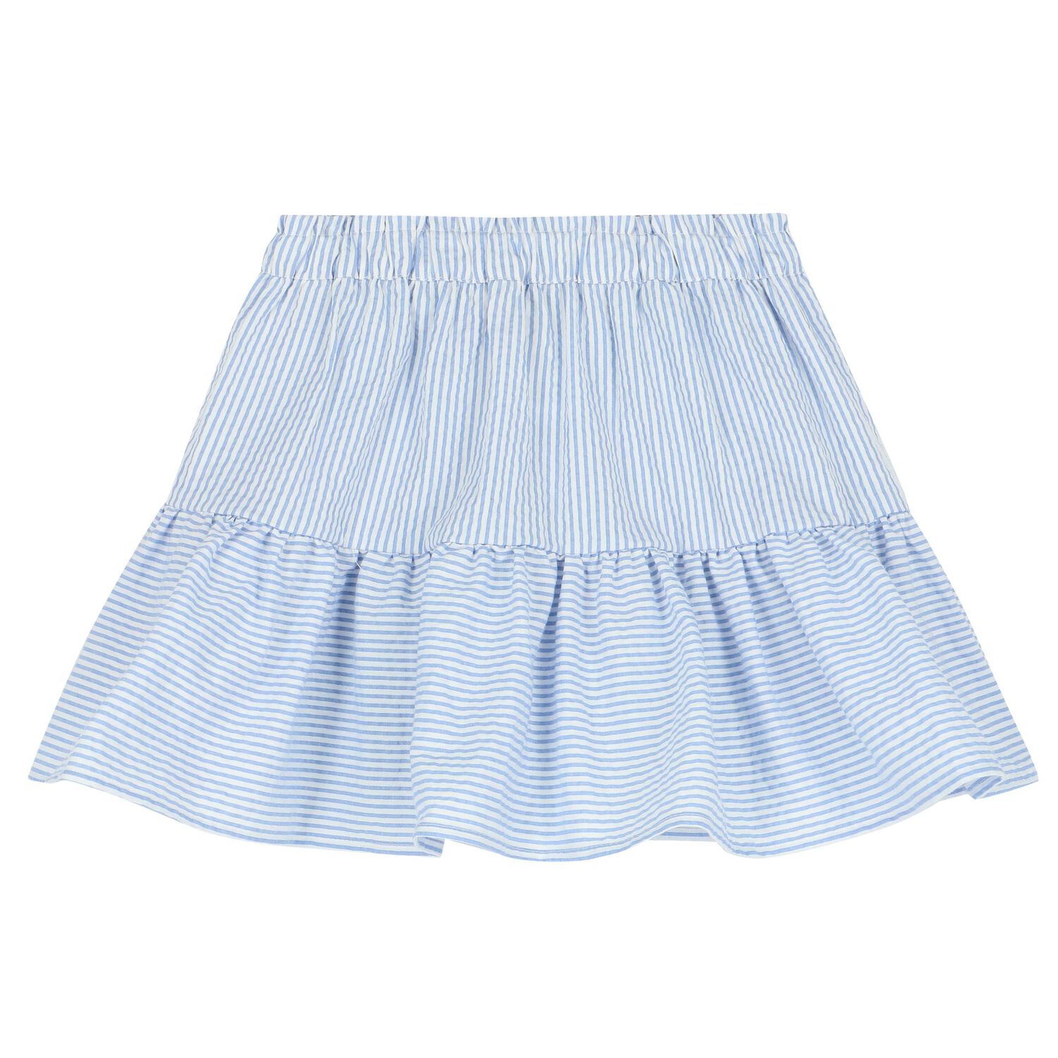 Girls Blue & White Striped Skirt Set, 1, hi-res