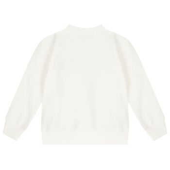Ivory Cotton Logo Sweatshirt