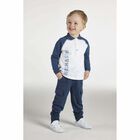 Boys White & Blue Logo Polo Shirt, 1, hi-res