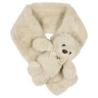 Girls Beige Faux Fur Ted Scarf , 1, hi-res