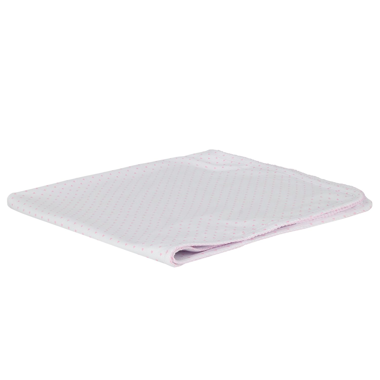 Baby Girls White & Pink Teddy Bear Reversible Blanket, 1, hi-res