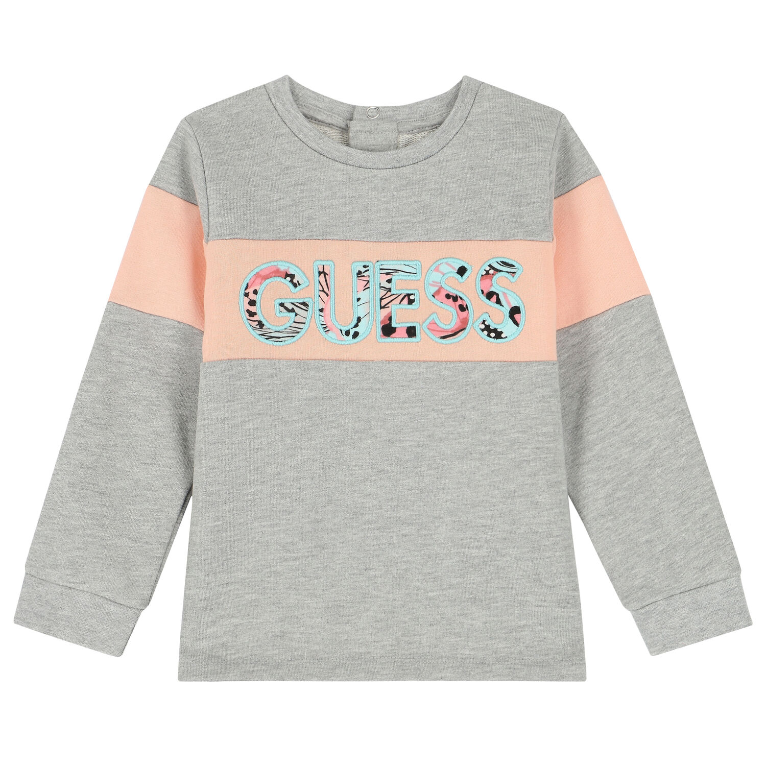 Baby Girls Grey & Pink Logo Tracksuit, 1, hi-res