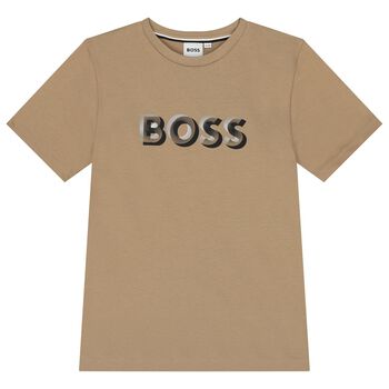 Boys Beige Logo T-Shirt