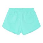 Girls Aqua Cotton Jersey Shorts, 3, hi-res